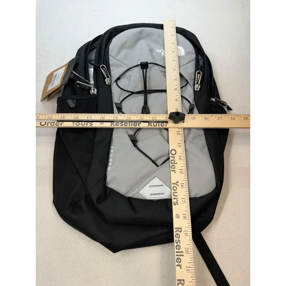 The North Face Jester Backpack Gray Black Laptop Sleeve School Travel New NWT